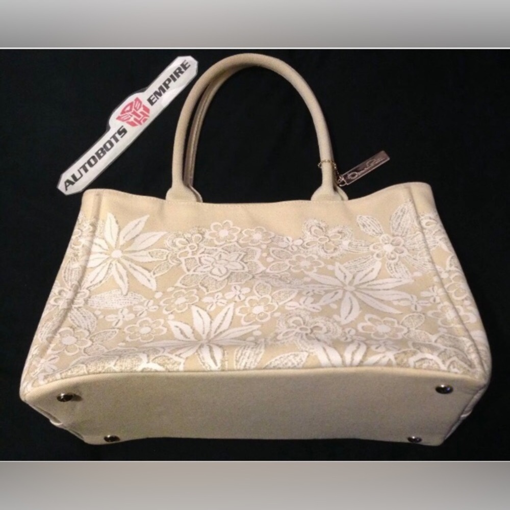 Vintage Oscar De La Renta Neiman Markus Exclusive Womens Canvas Bag Tote Purse 1